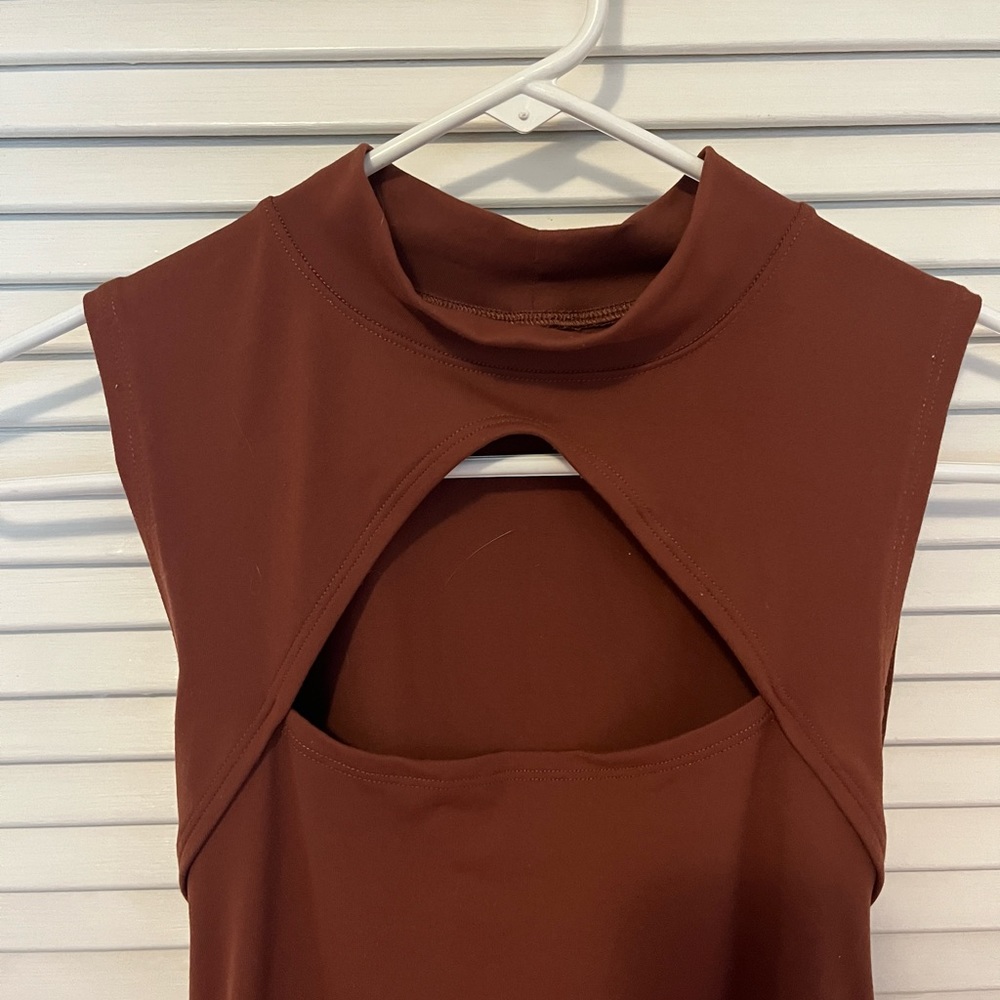 Abercrombie cutout brown bodysuit small